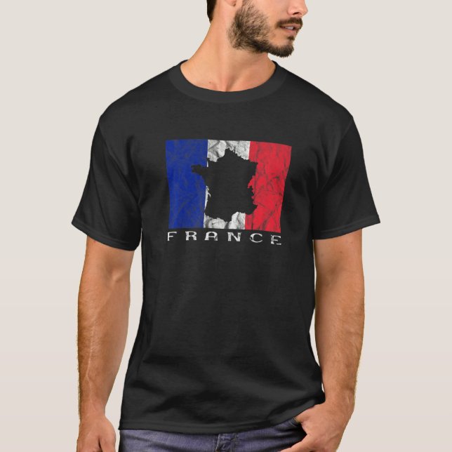 French Outline France Travel Love France Paris Fra T-Shirt (Front)