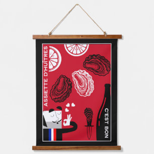 French Oyster Country Kitchen Decor Hanging Tapestry