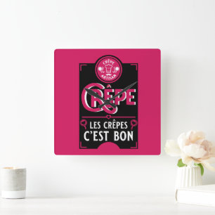 French Pancakes Square Wall Clock