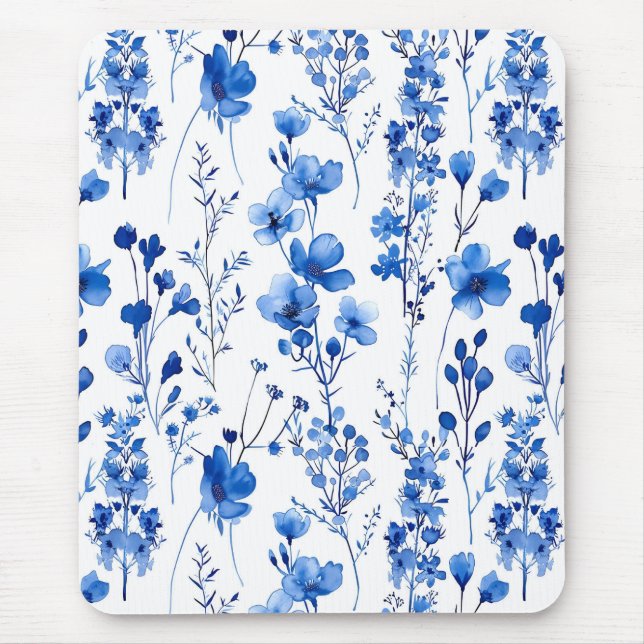 French Paper Wildflowers Pattern Design-98186 Mouse Mat (Front)