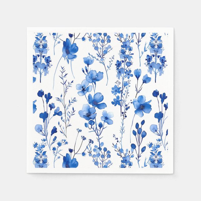 French Paper Wildflowers Pattern Design-98186 Napkin (Front)