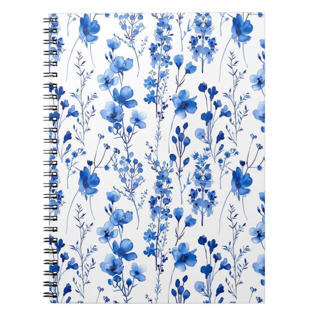 French Paper Wildflowers Pattern Design-98186 Notebook (Front)