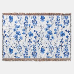 French Paper Wildflowers Pattern Design-98186 Throw Blanket