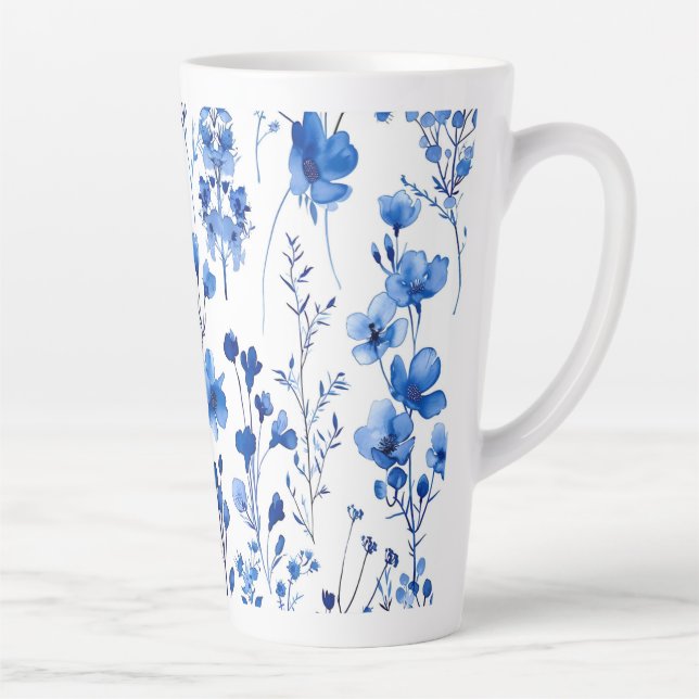 French Paper Wildflowers Patterns-98186 Latte Mug (Right)