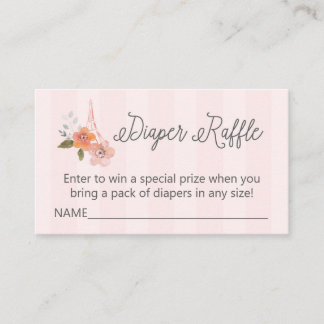 French Paris Baby Shower Diaper Raffle Insert