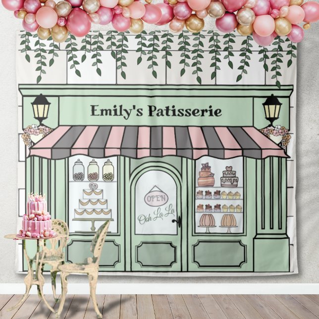 French Paris Bakery Cafe Patisserie Backdrop Tapestry (French Parisian Cafe backdrop)