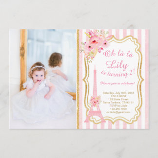 French Paris Birthday Invitation for Girl