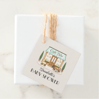 French Paris Cafe Bébé Gender Neutral Baby Shower Favour Tags