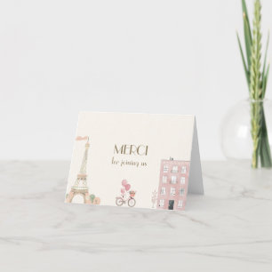 French Paris Patisserie Theme Birthday  Thank You Card