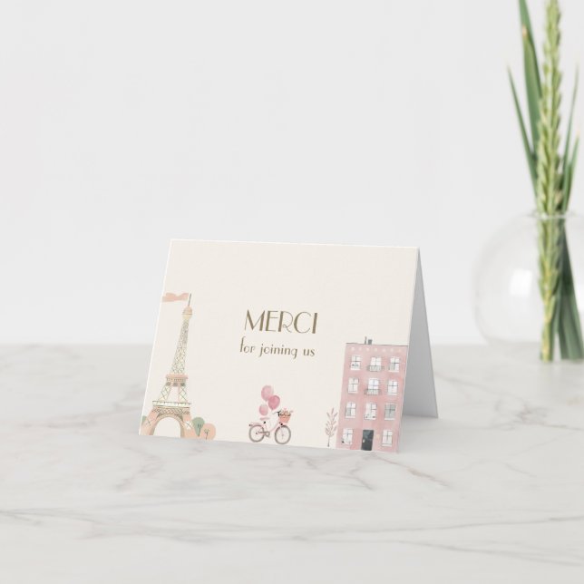 French Paris Patisserie Theme Birthday  Thank You Card (Front)