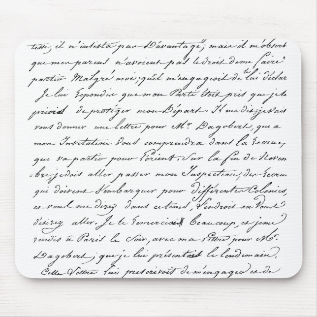 French Paris Script Mouse Mat (Front)