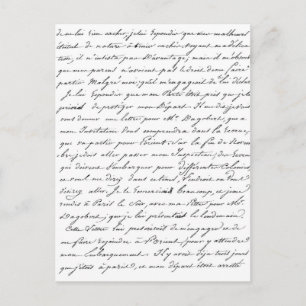 French Paris Script Postcard