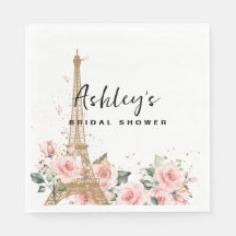 French Paris theme bridal shower napkin