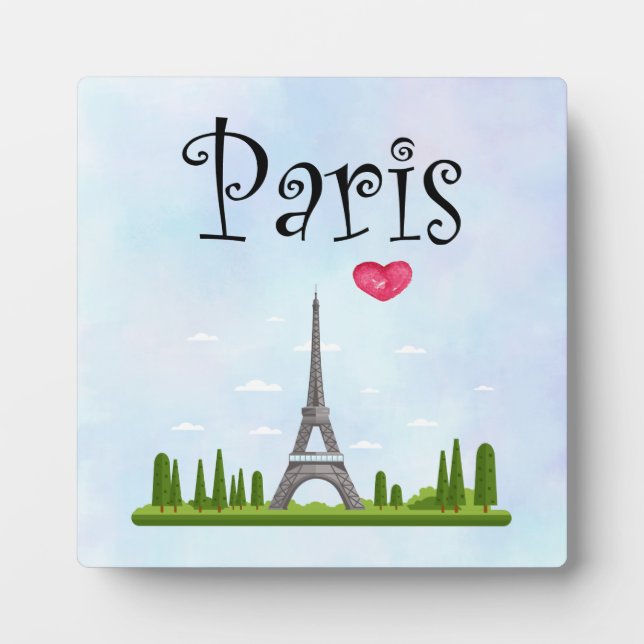 French Paris with Eiffel Tower Plaque (Front)