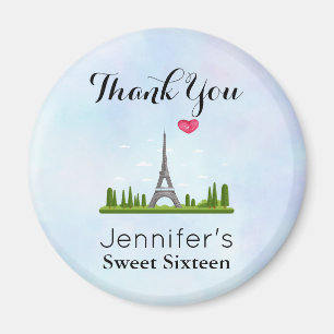French Paris with Eiffel Tower Sweet Sixteen Magnet