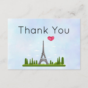 French Paris with Eiffel Tower Thank You Card