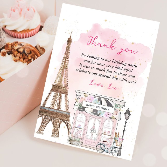 French Parisian Cafe Tea Birthday Thank You Card (Creator Uploaded)