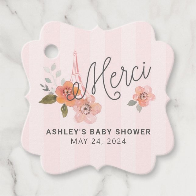 French Parisian Favour Tag (Front)