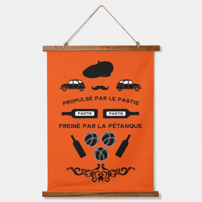 French Pastis Pétanque Hanging Tapestry (Front)