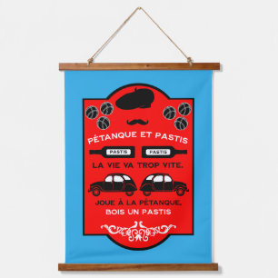 French Pastis Pétanque Hanging Tapestry