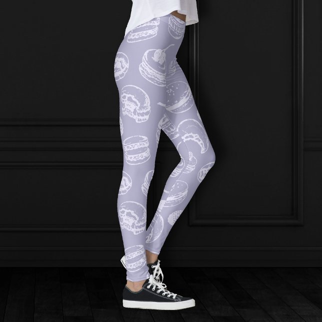 French Pastries Pattern | Dusty Lavender Purple Leggings (Creator Uploaded)