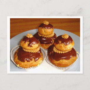 French Pastry Choux Bun Photo Postcard