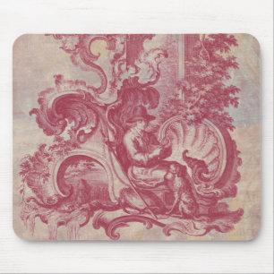 French Patina Vintage Red Toile Pompei Colours Mouse Mat