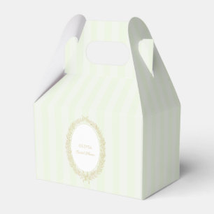 French Patisserie Boulangerie Green Gold Stripe Favour Box