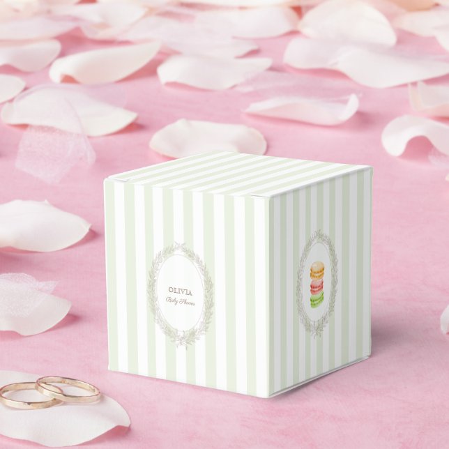 French Patisserie Boulangerie Macarons Mint Green  Favour Box (Wedding)