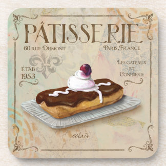 French Patisserie Coaster Chocolate eclairs