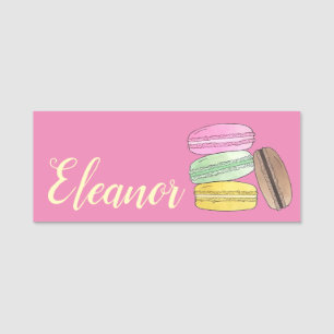 French Pâtisserie Pastry Bakery Macarons Bake Shop Name Tag
