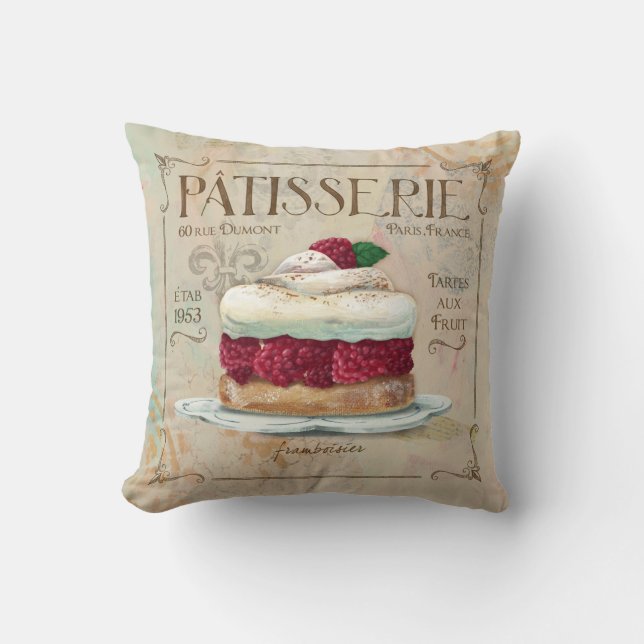 French Patisserie Pillow , "Frambosier" (Front)