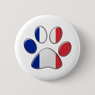 French patriotic cat 6 cm round badge