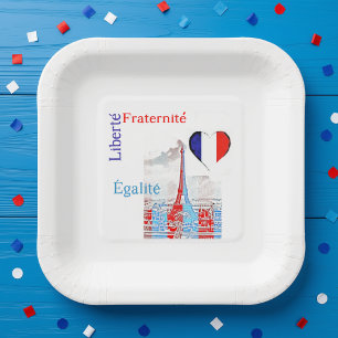 French patriotic paper plate