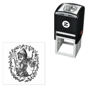FRENCH PERE NOEL, ST. NICHOLAS VINTAGE STYLE SANTA SELF-INKING STAMP