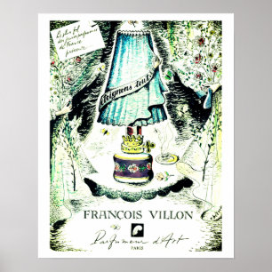 French Perfume Francois Villon advertising Print