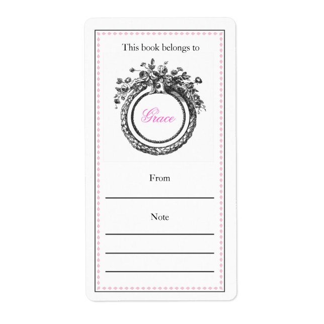 French Personalised  Bookplate (Front)