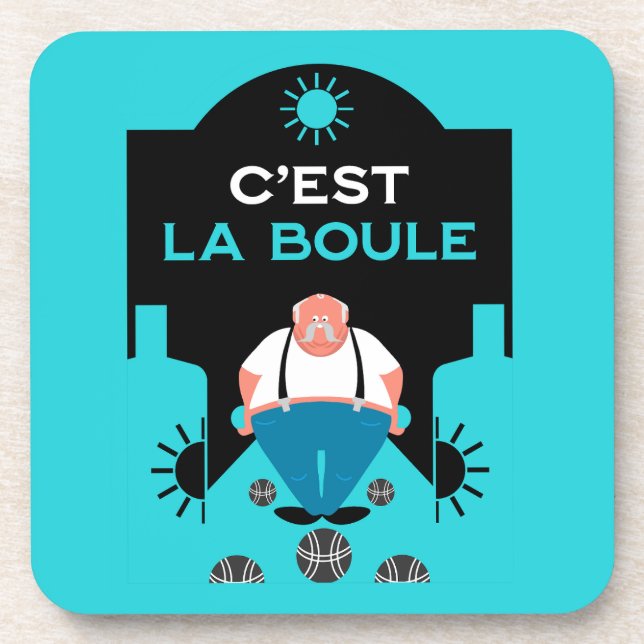 French Pétanque Bocce Coaster (Front)