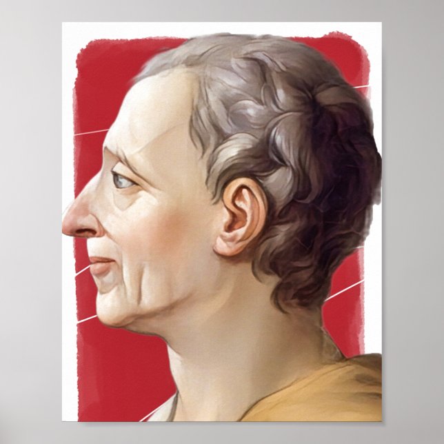 French Philosopher Montesquieu illustration  Poster (Front)