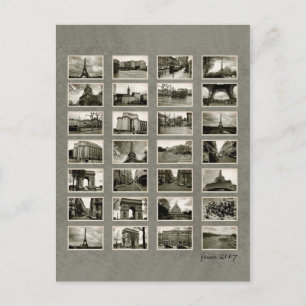 French Photo Collage Postcard