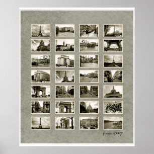 French Photo Collage Poster