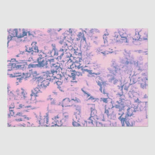 French Pink Toile Rococo Rustic Style Decoupage Tissue Paper