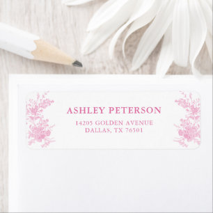 French Pink Toile Wedding Return Address