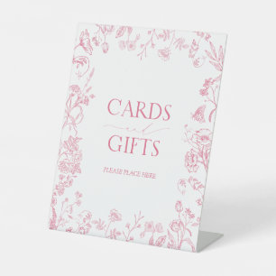 French Pink Victorian Bridal Shower Gift Pedestal Sign