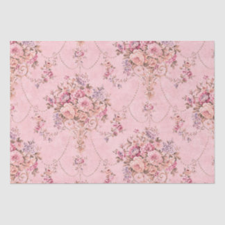 French Pink Victorian Style Floral Decoupage  Tissue Paper