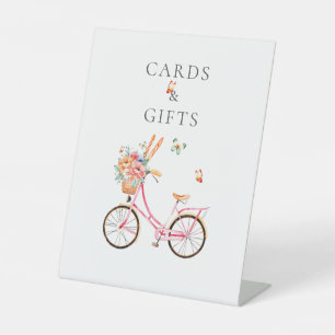 French Pink Vintage Bicycle Cards And Gifts Pedestal Sign