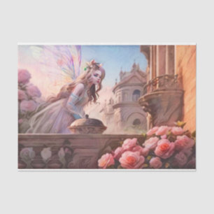 French Pink Watercolor Fairy Tissue Paper