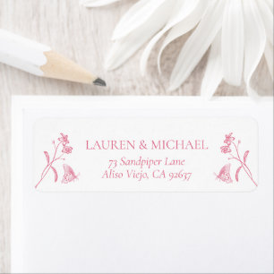 French Pink White Victorian Shower Return Address
