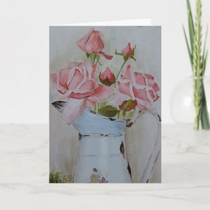 French pitcher roses card