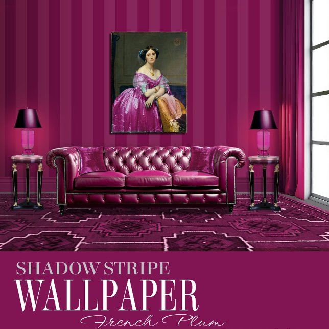 French Plum Six Inch Shadow Stripe Wallpaper (Creator Uploaded)